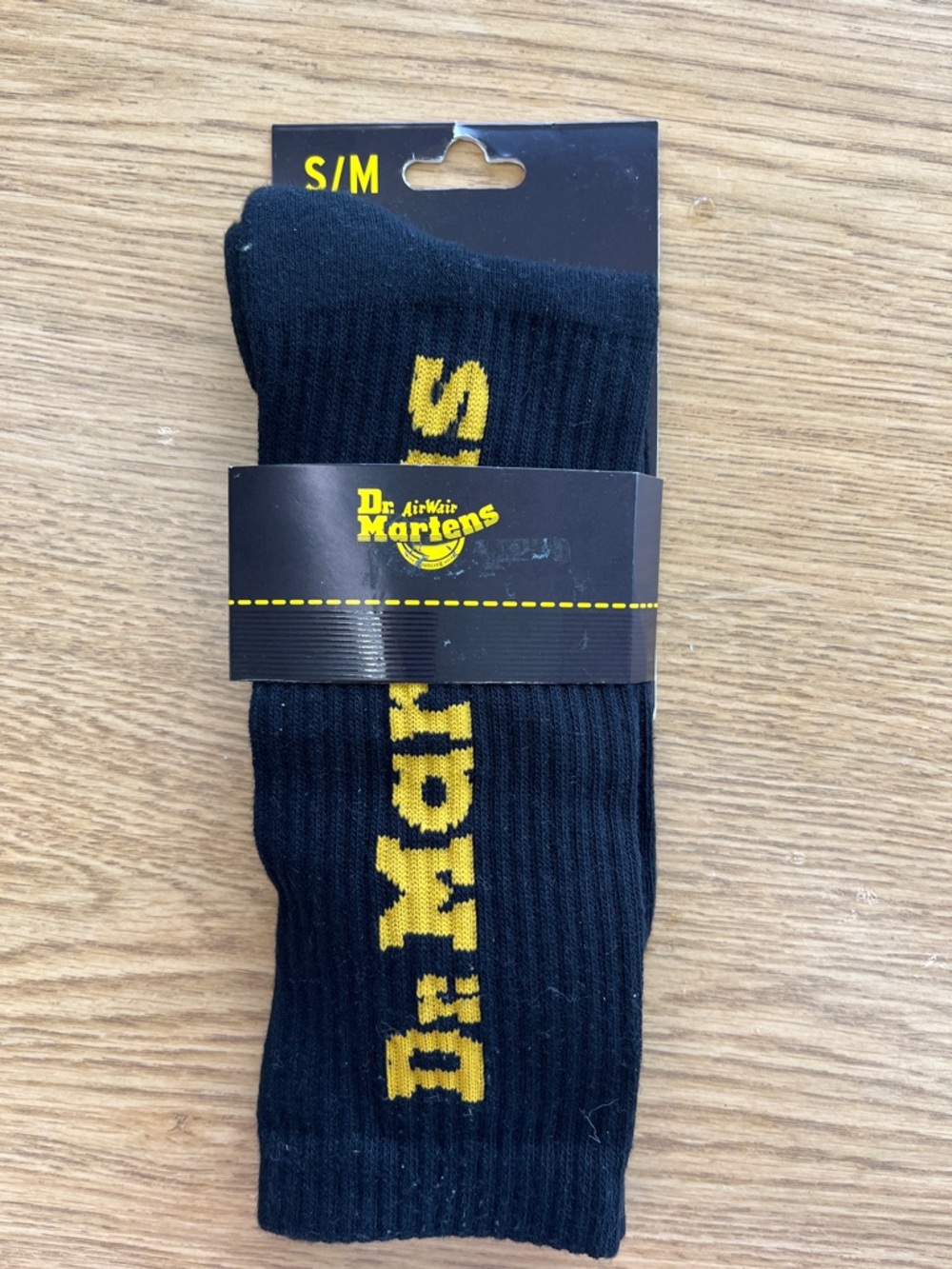 Dr. Martens Black Socks with Yellow Logo - Men's